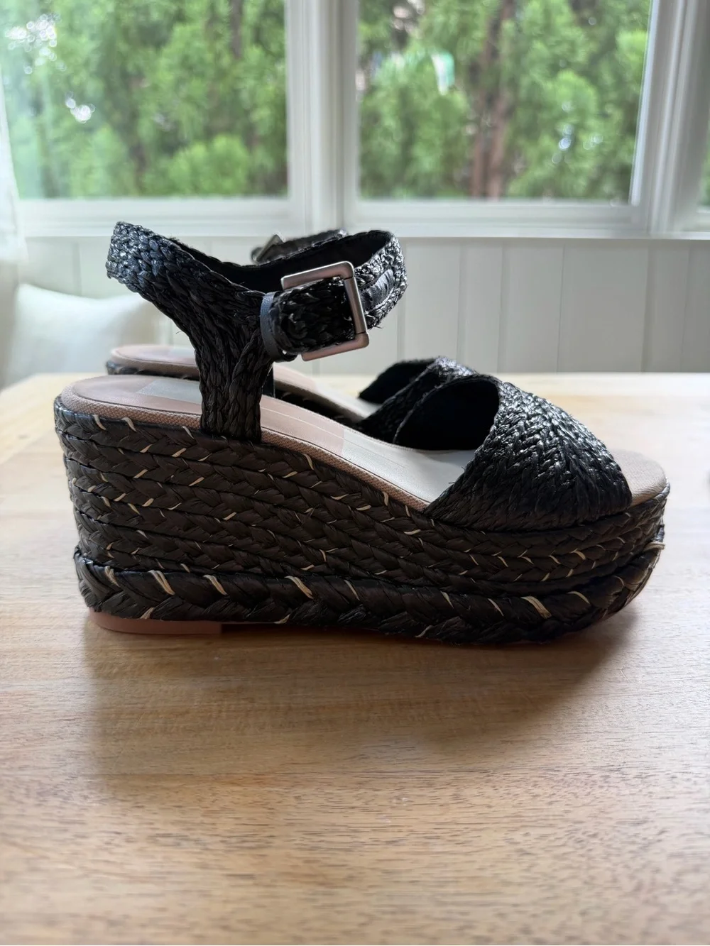 Dolce Vita Black Woven Platform Espadrille Sandals - Women